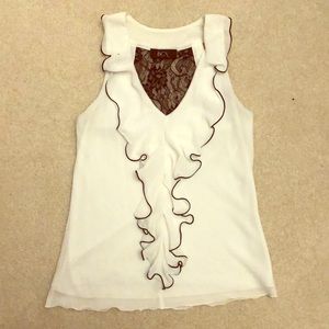 BCX Blouse with lace back NWOT